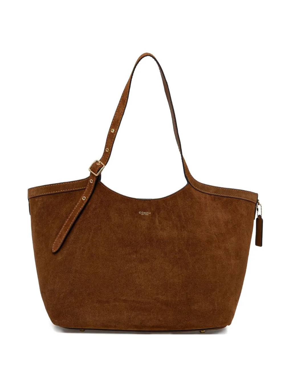buckle-fastening suede tote bag - 1