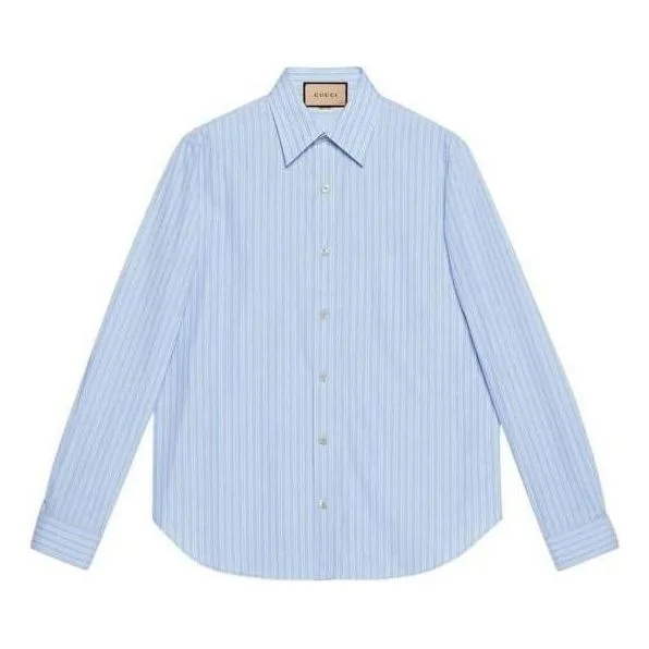 Gucci Striped Cotton Shirt With Pocket 'Blue White' 703396-ZAI4C-4421 - 1