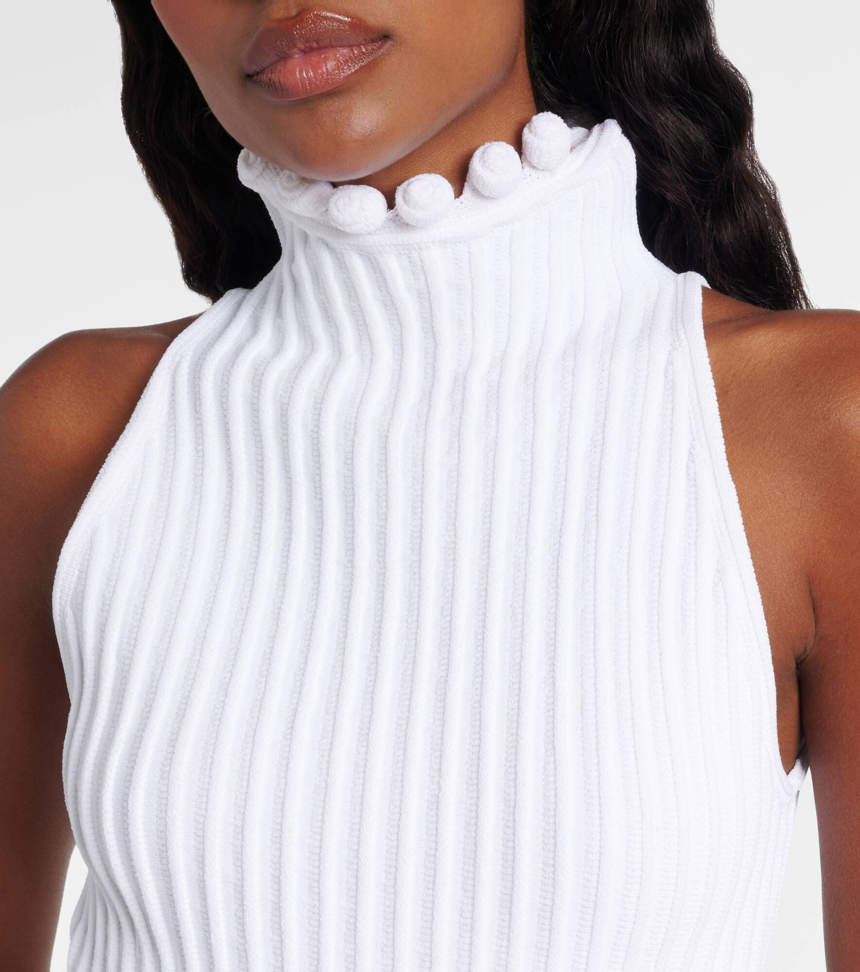 Ribbed-knit turtleneck midi dress - 4