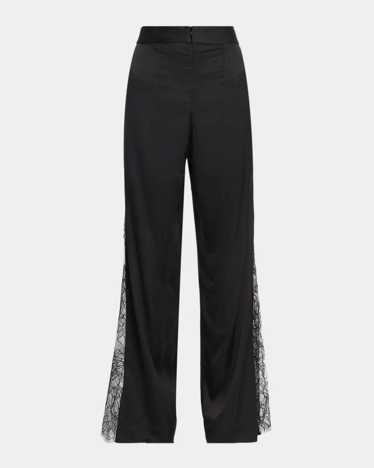 Deacon Lace-Insert Satin Pants - 1