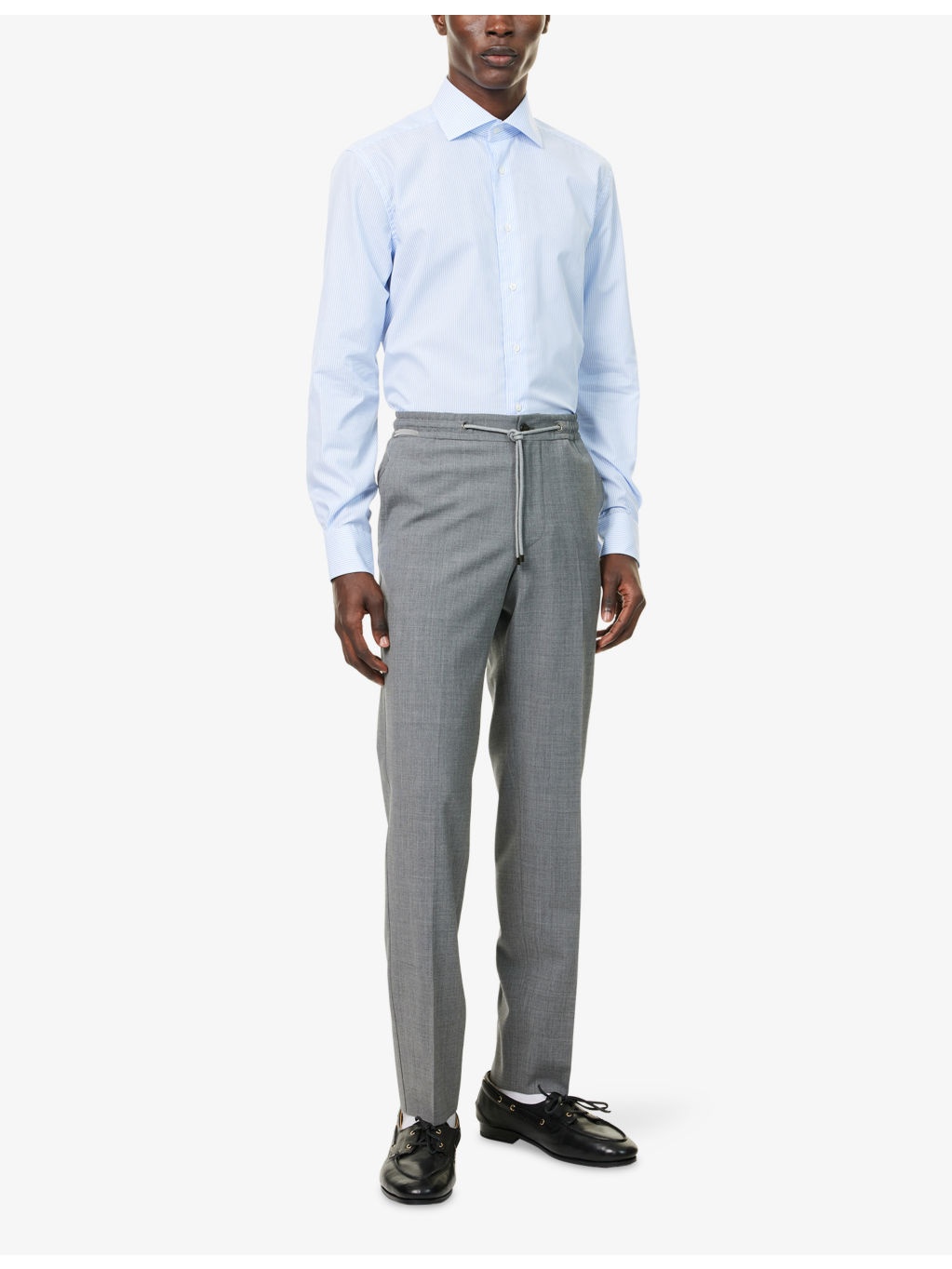 Slim-Leg Drawstring Stretch-Wool Trousers - 2