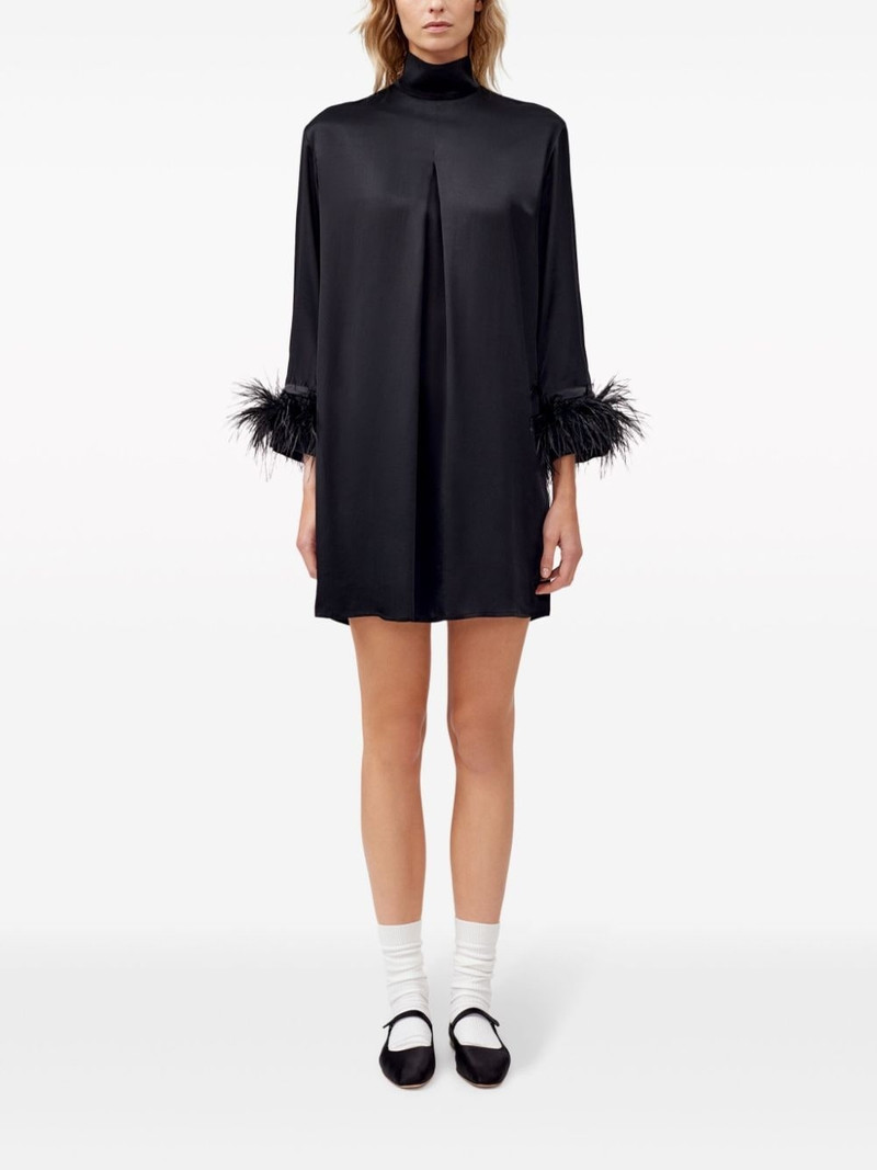 SLEEPER feather-trim minidress outlook