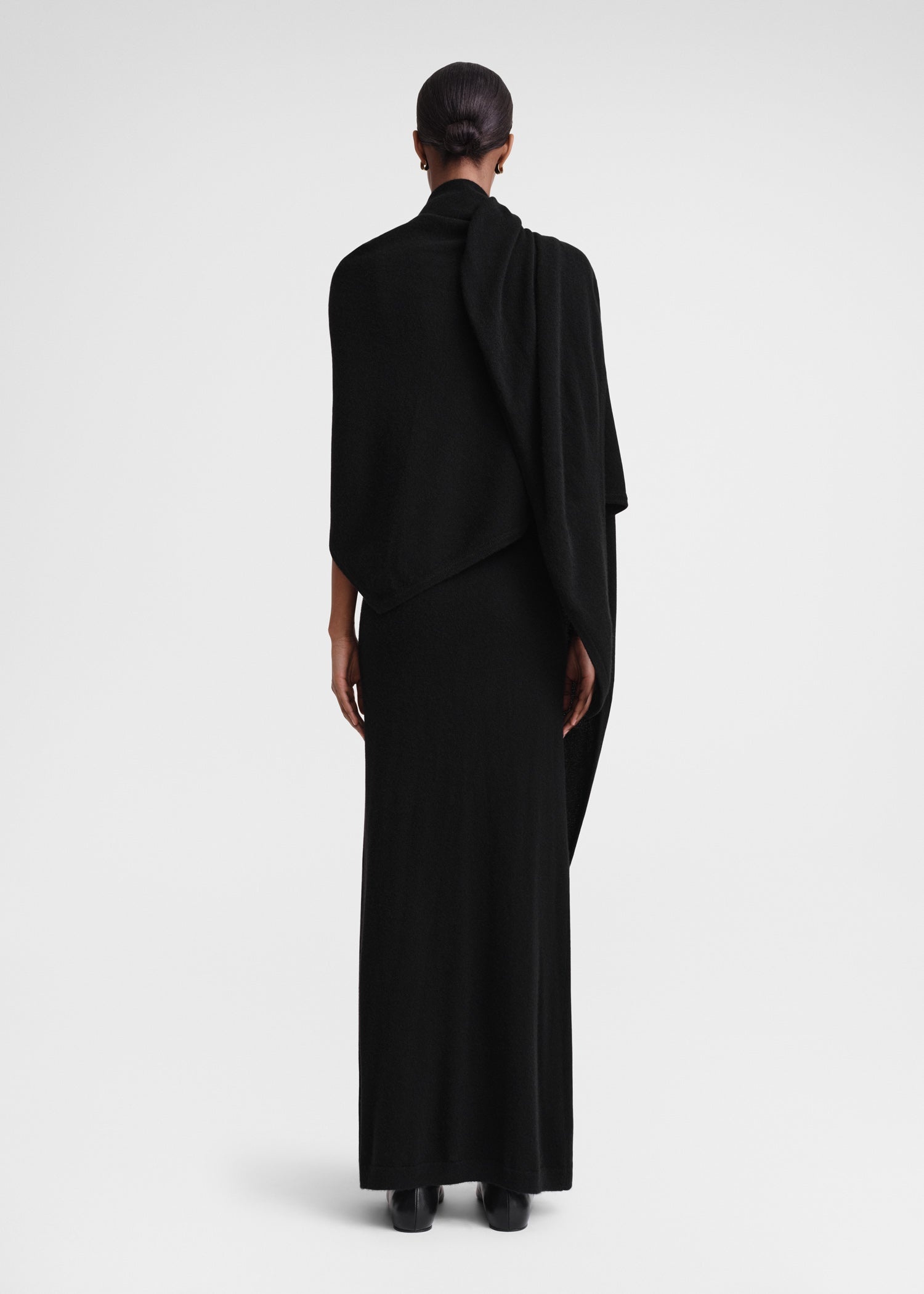 Cashmere shawl dress black - 4