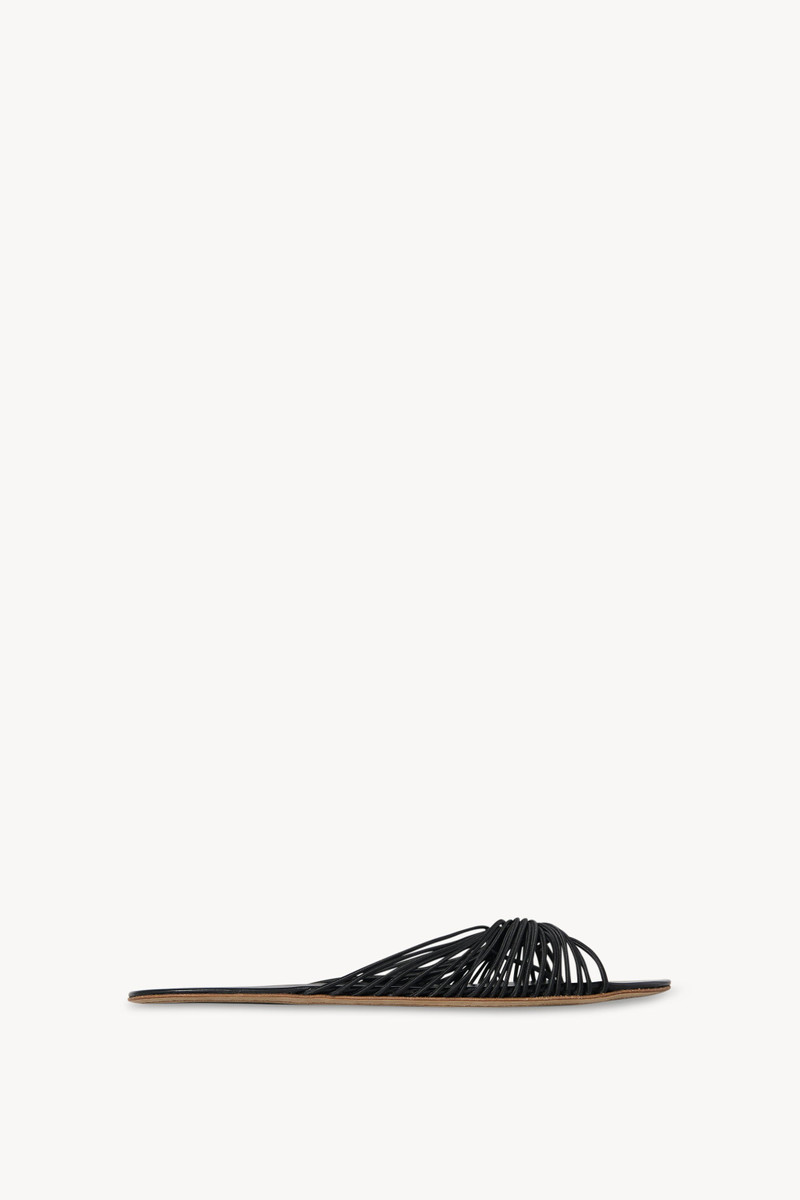Sara Slide Sandal in Elastic and Leather 1
