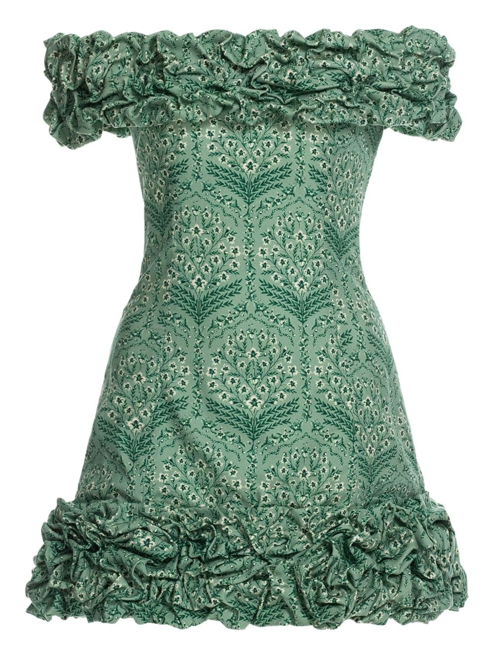 floral-print ruffled dress - 1