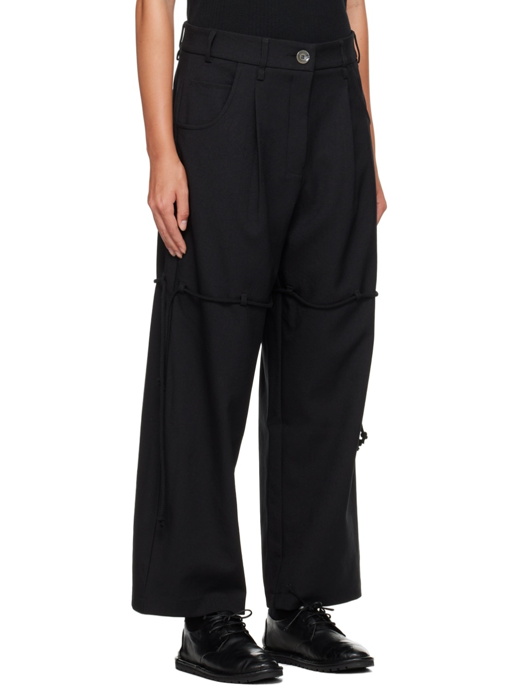 Black Straight-Leg Trousers - 2