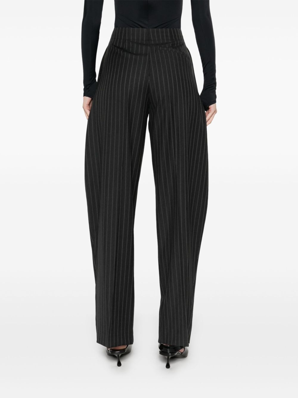 pinstripe pierced trousers - 4