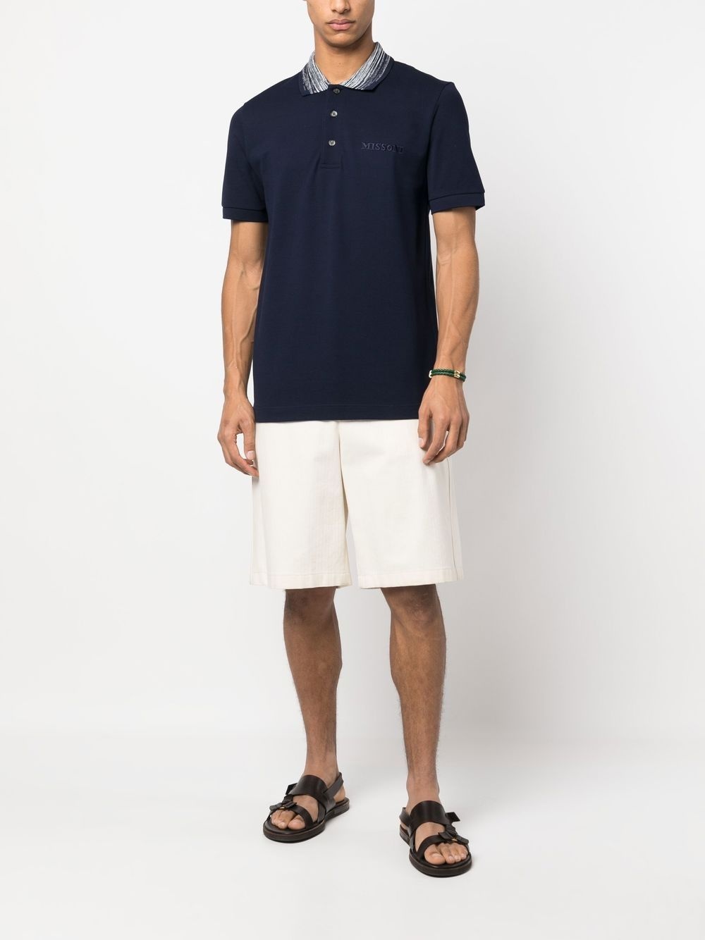 zig-zag collar polo shirt - 2