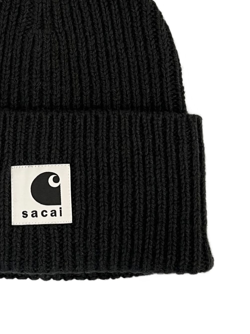 X Carhartt WIP ribbed logo beanie hat - 2