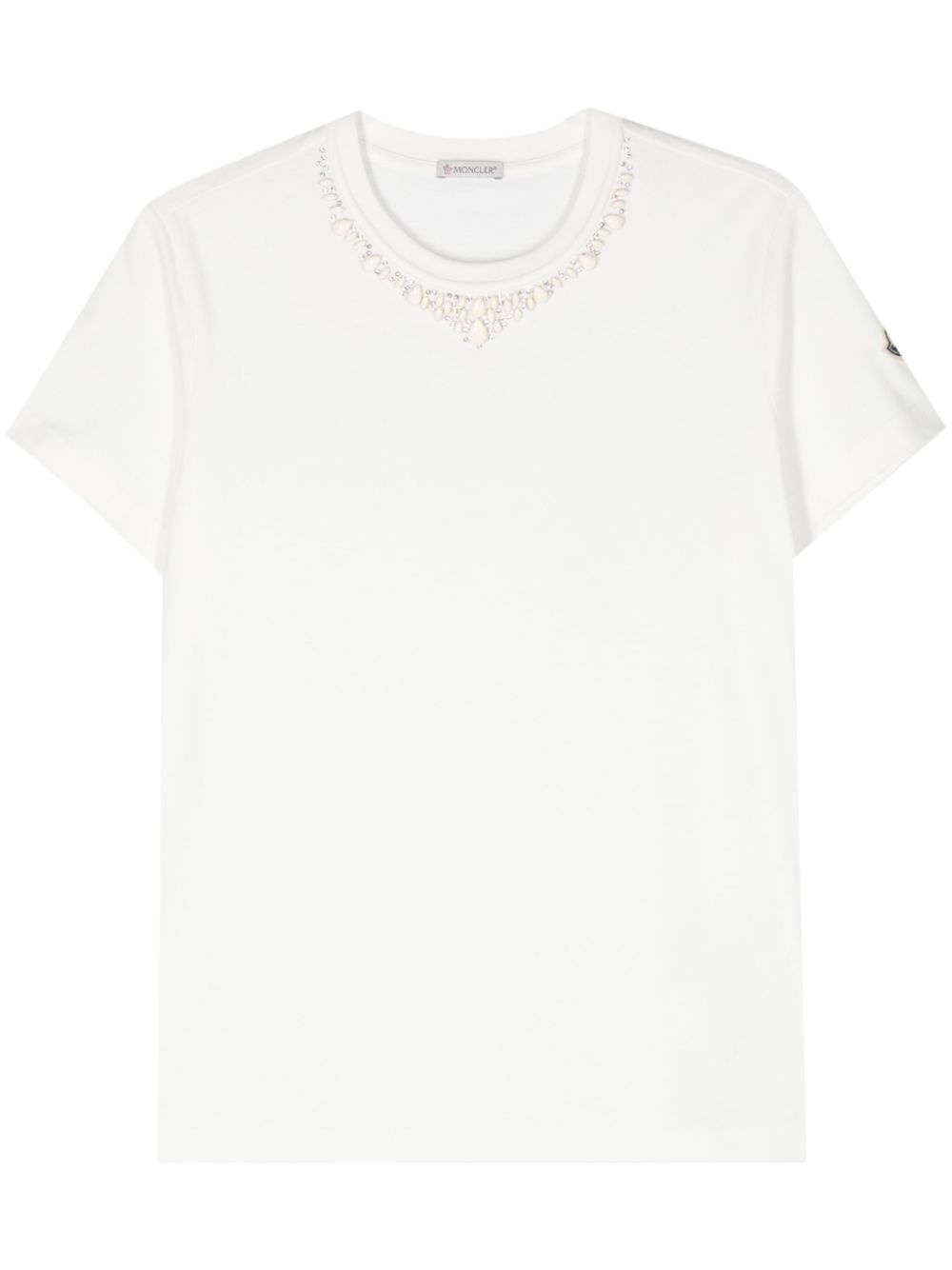 rhinestone-embellished cotton T-shirt - 1