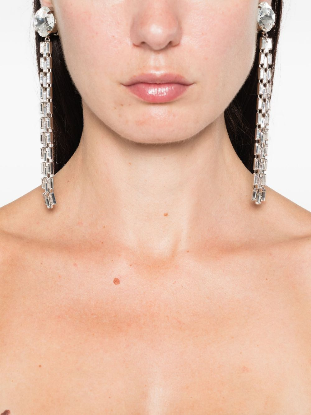 fringe-detail drop earrings - 2