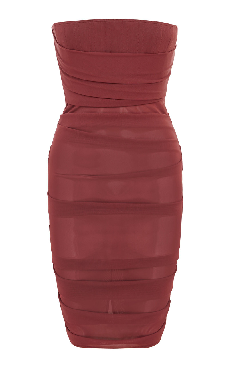 Power Mesh Midi Dress red - 1