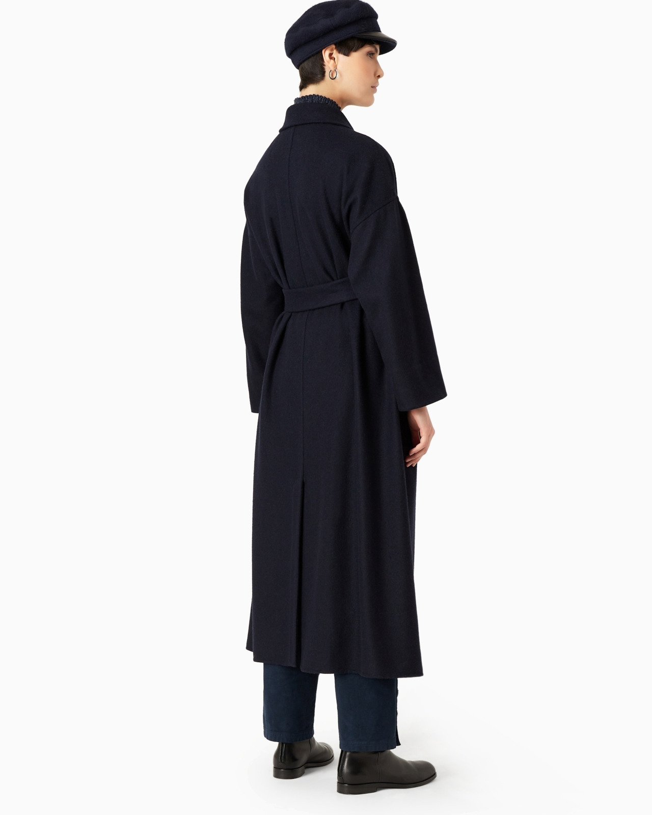 Two-toned, double-faced cashmere long coat - 3