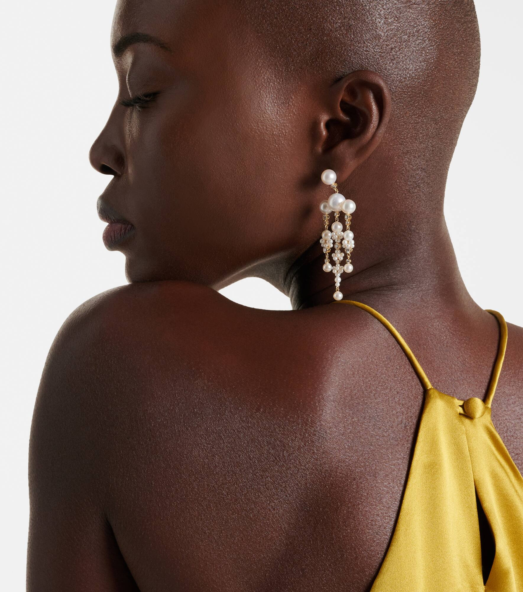 Jardin de Rêve 14kt gold earrings with diamonds and pearls - 2