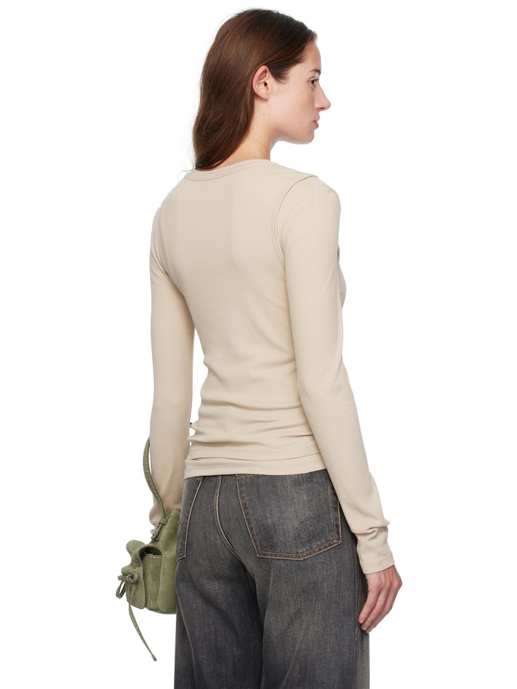 Beige Layered Long-Sleeve T-shirt - 3