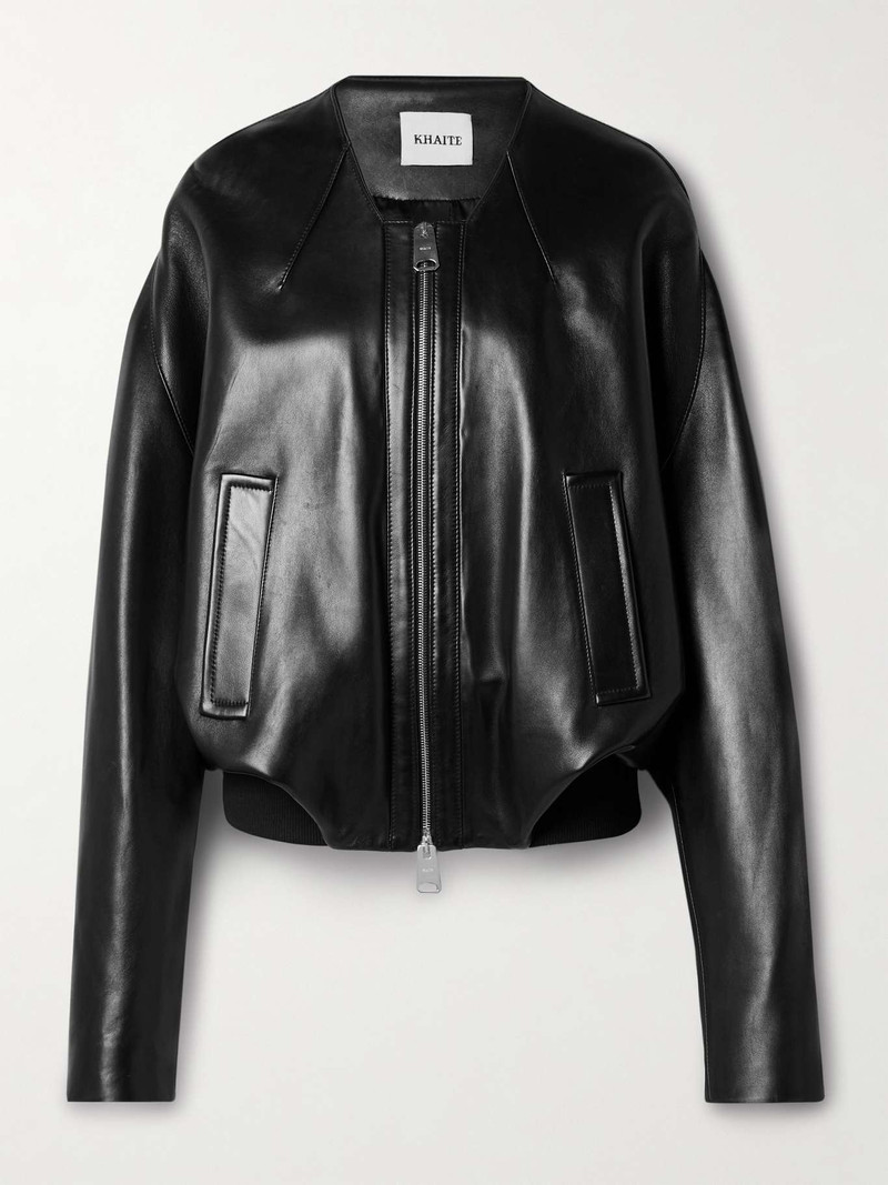 Hewit oversized leather bomber jacket Black - 1