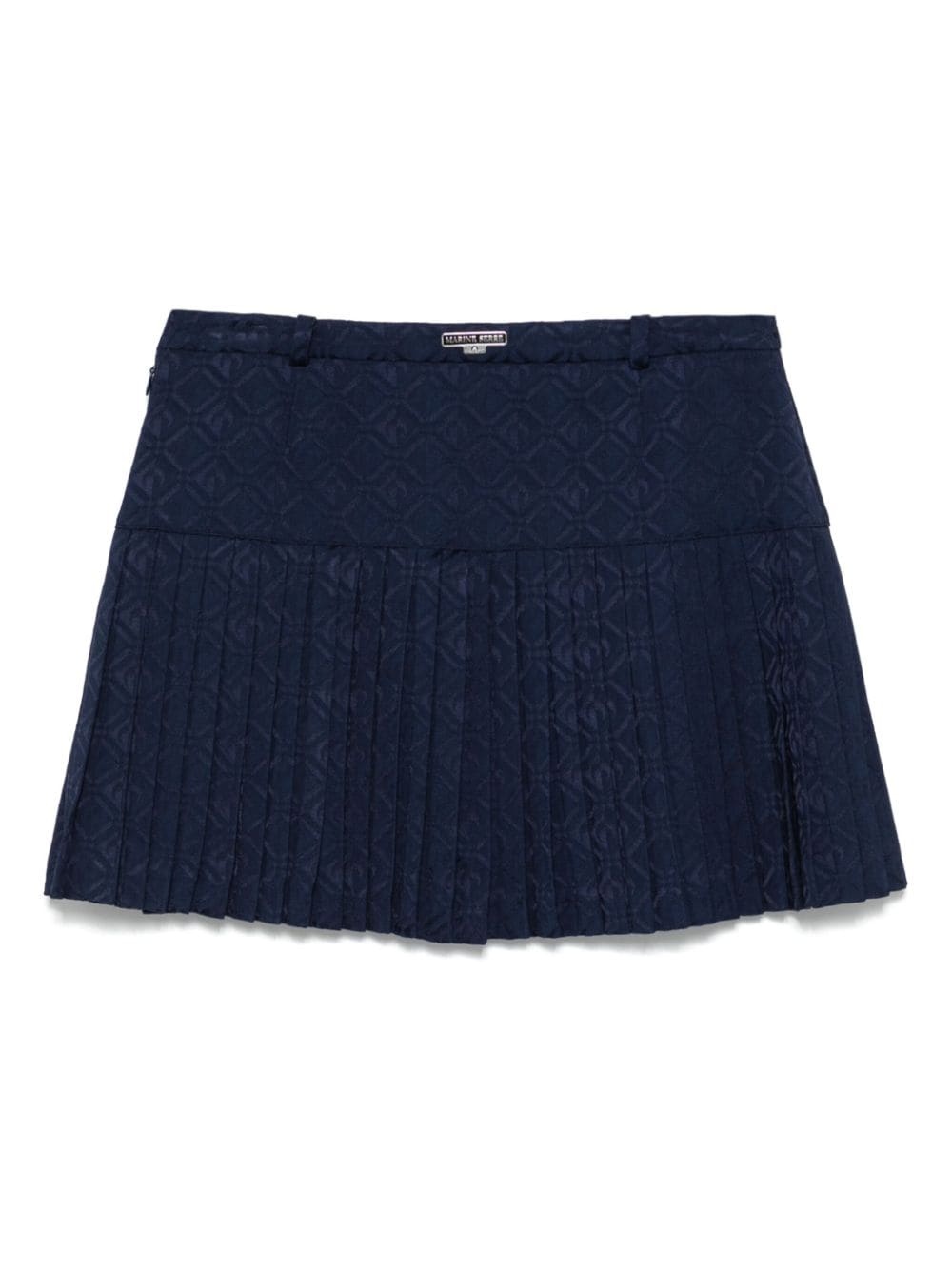 Moon Diamond-jacquard plaetd mini skirt - 2