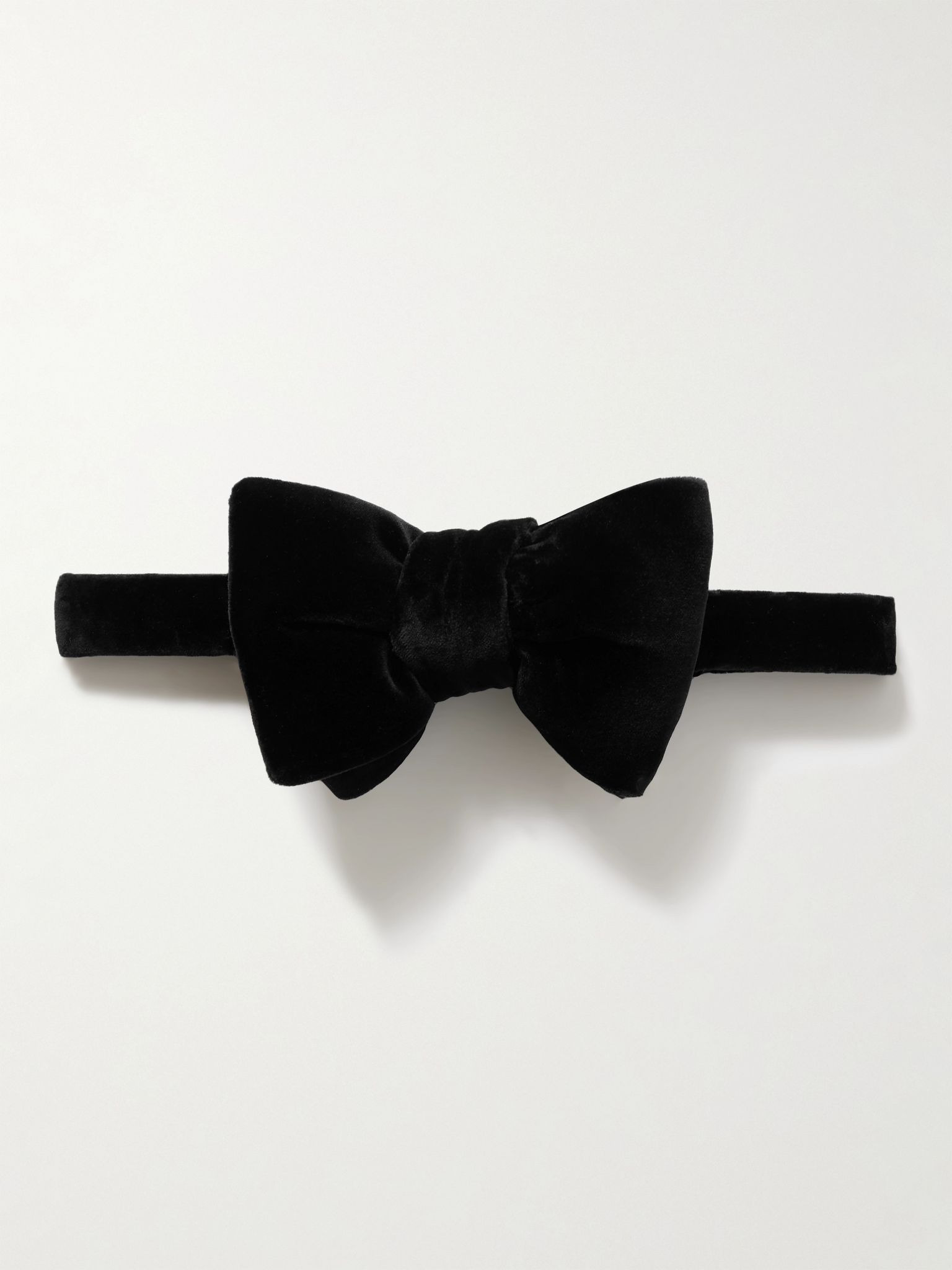 Pre-Tied Cotton-Velvet Bow Tie Black - 1