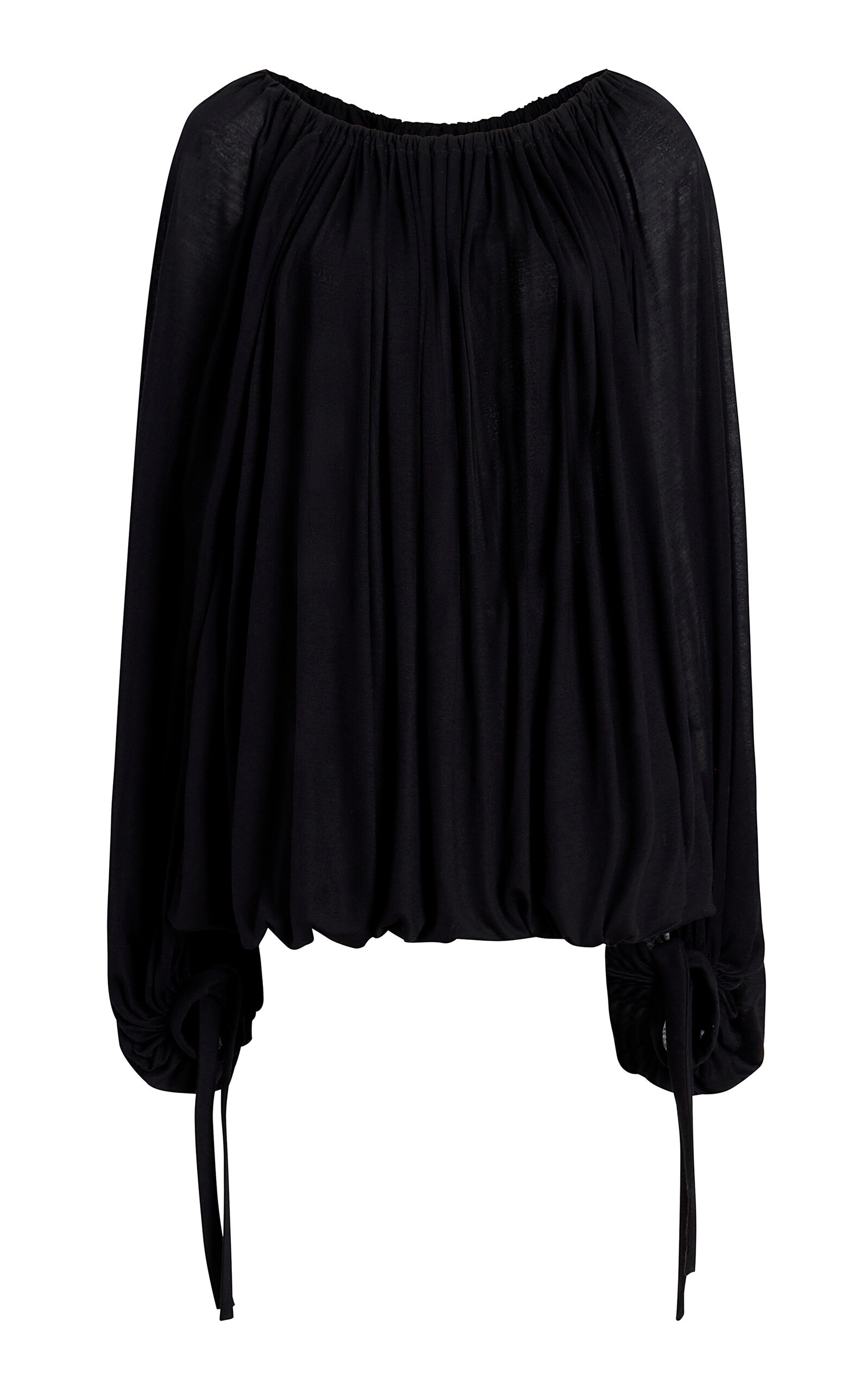 Nash Draped Silk Crepe Top black - 1