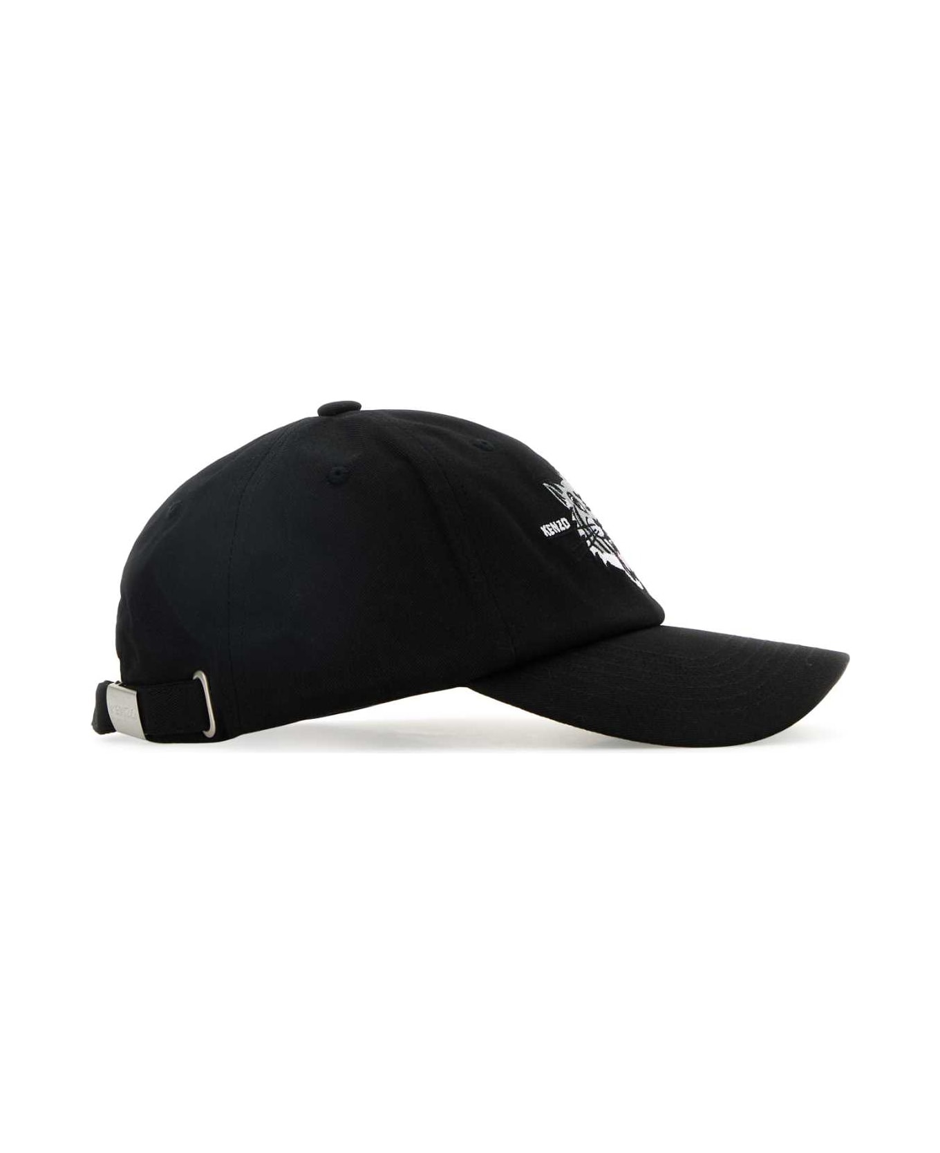 Black Cotton Baseball Cap - 2