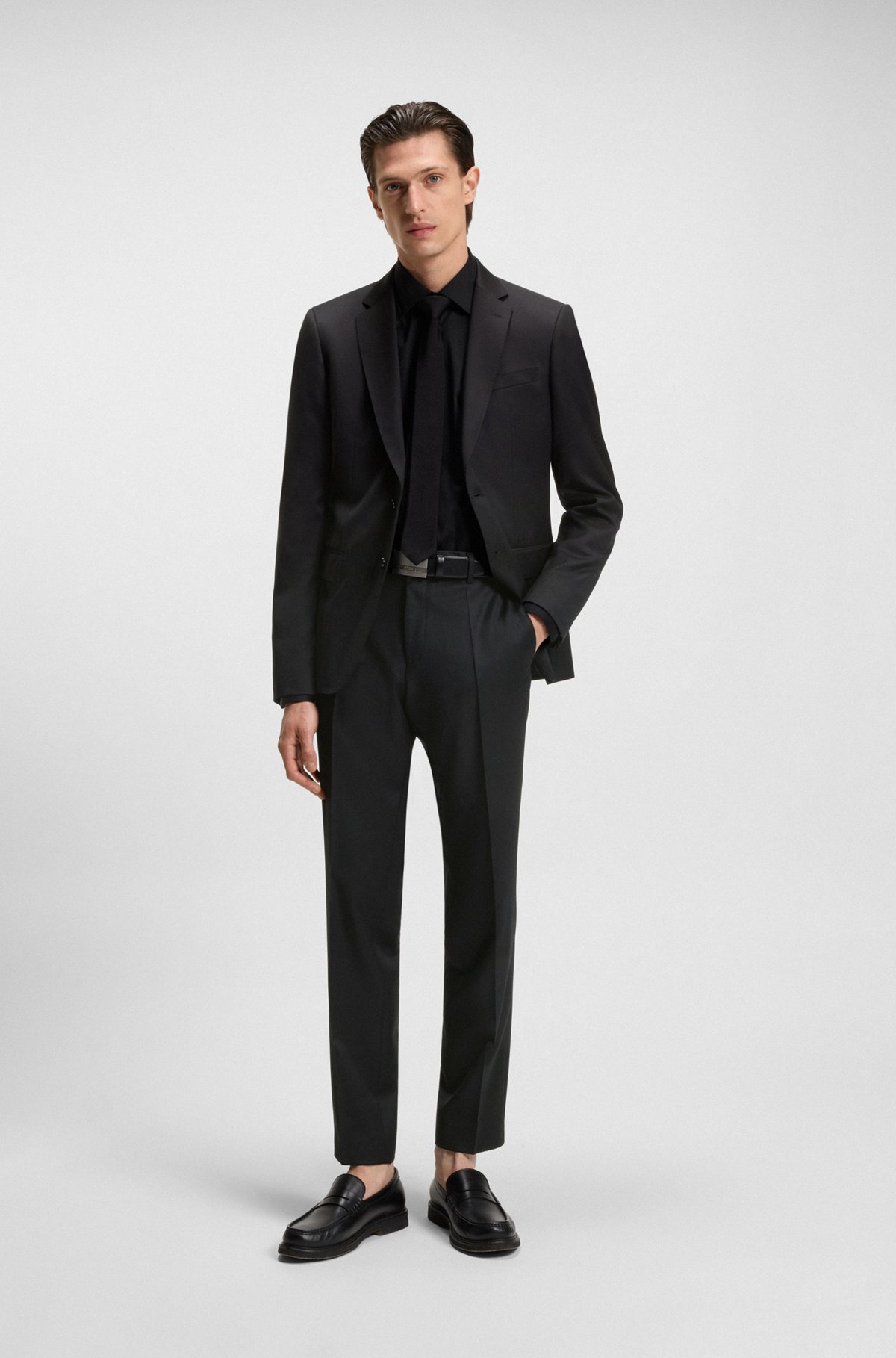 SLIM-FIT TROUSERS IN VIRGIN-WOOL SERGE - 3