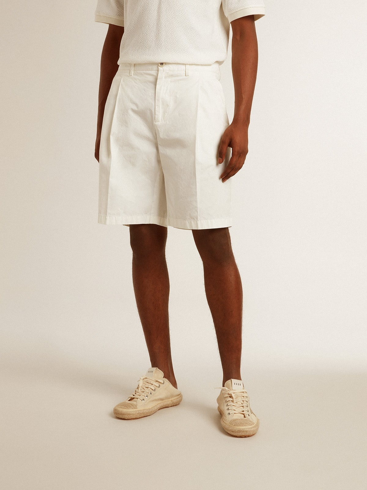 Bermuda shorts in white cotton poplin - 2