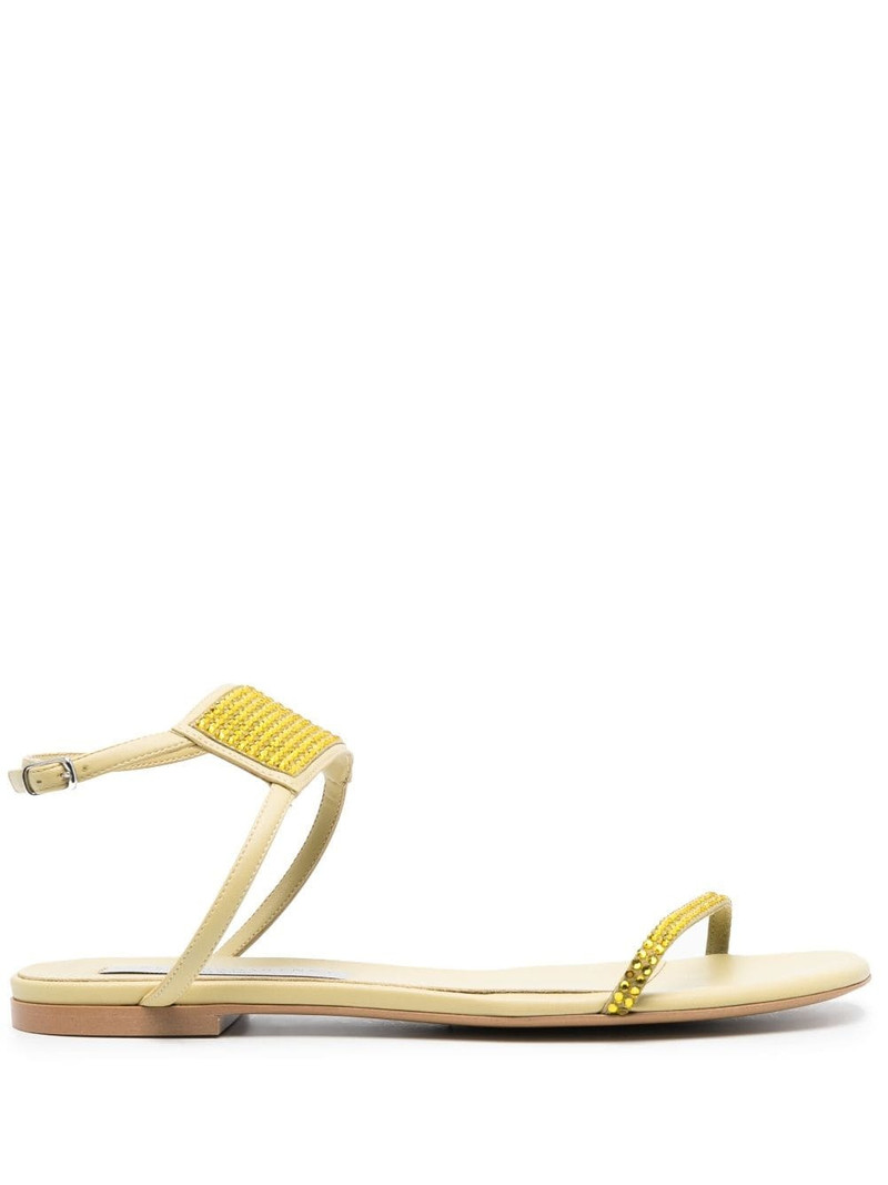 crystal-embellished flat sandals 1