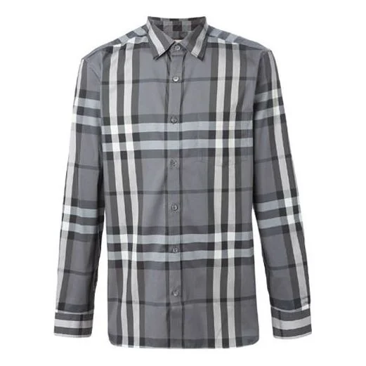 Burberry Plaid Long Sleeve Shirt 'Grey' 39835371 - 1