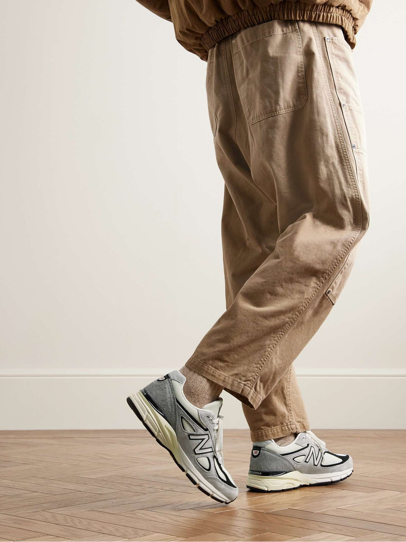 New Balance 990v4 Leather-Trimmed Suede and Mesh Sneakers outlook