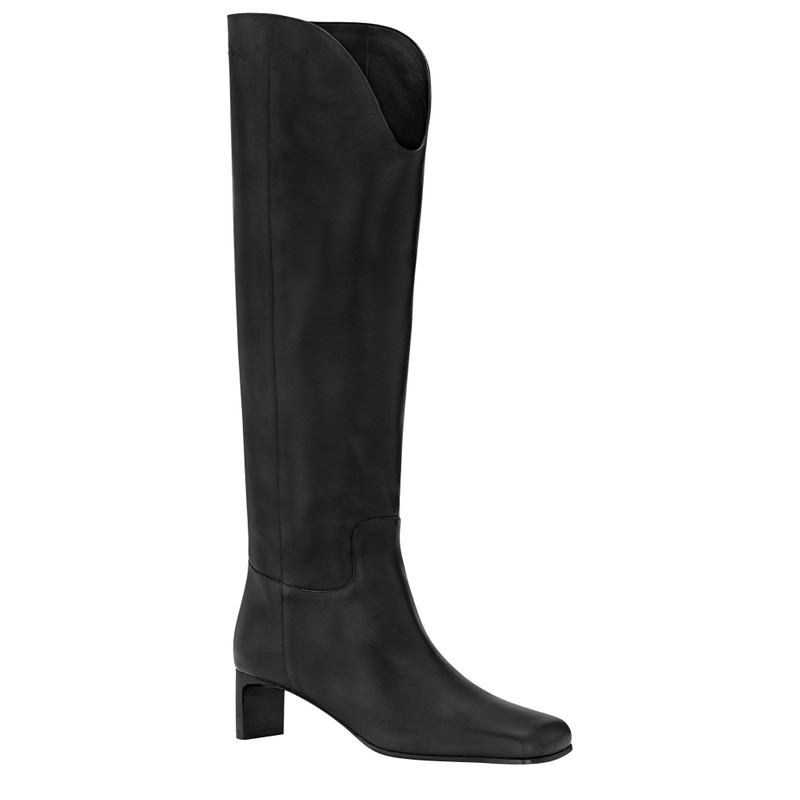 Longchamp La Cavalière Heel boots Black - Leather outlook