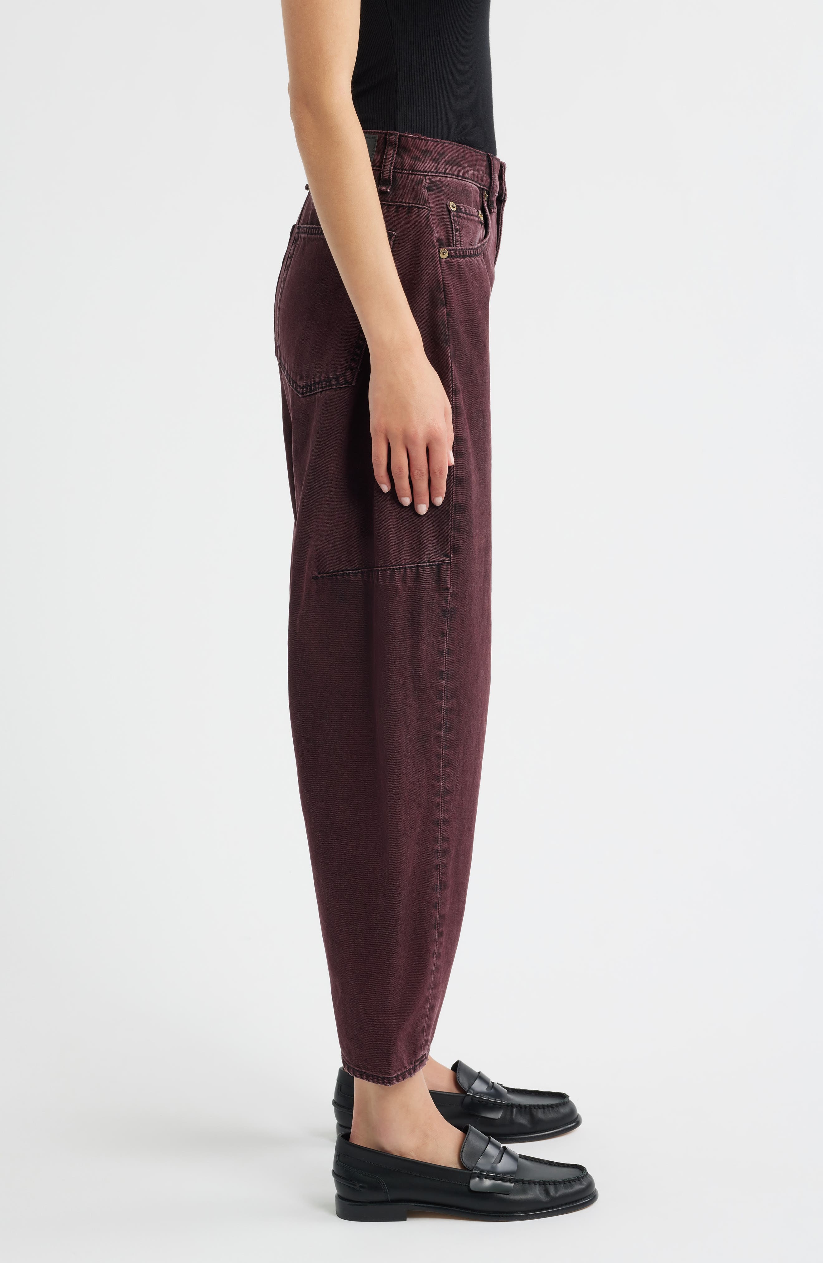 rag & bone Charlie Super High Waist Crop Barrel Jeans in Brntb at Nordstrom - 3