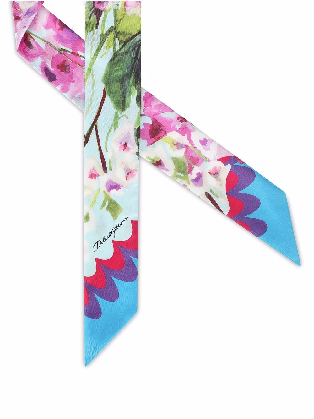 floral-print silk headscarf - 3