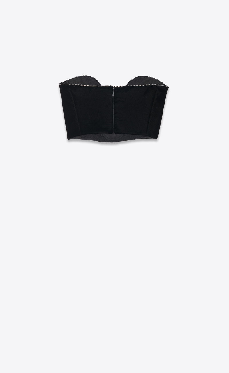 SAINT LAURENT bustier in velvet with rhinestones outlook