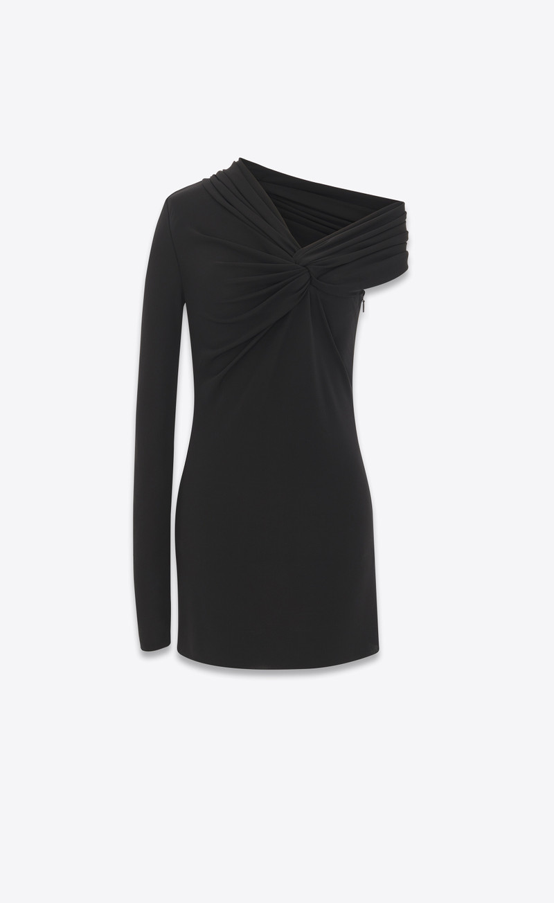 one-shoulder dress in crepe jersey - 1