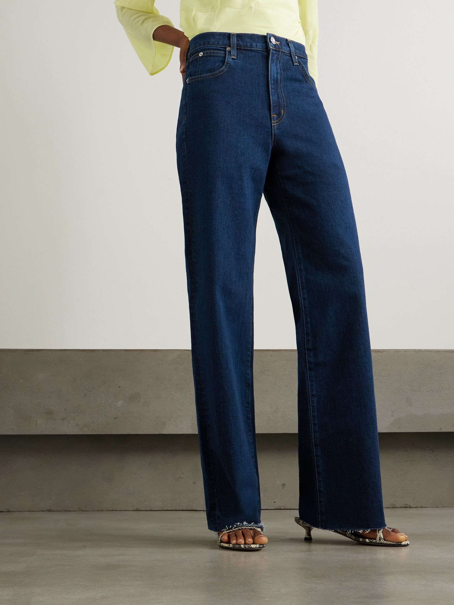 Grace high-rise wide-leg jeans Dark denim - 3