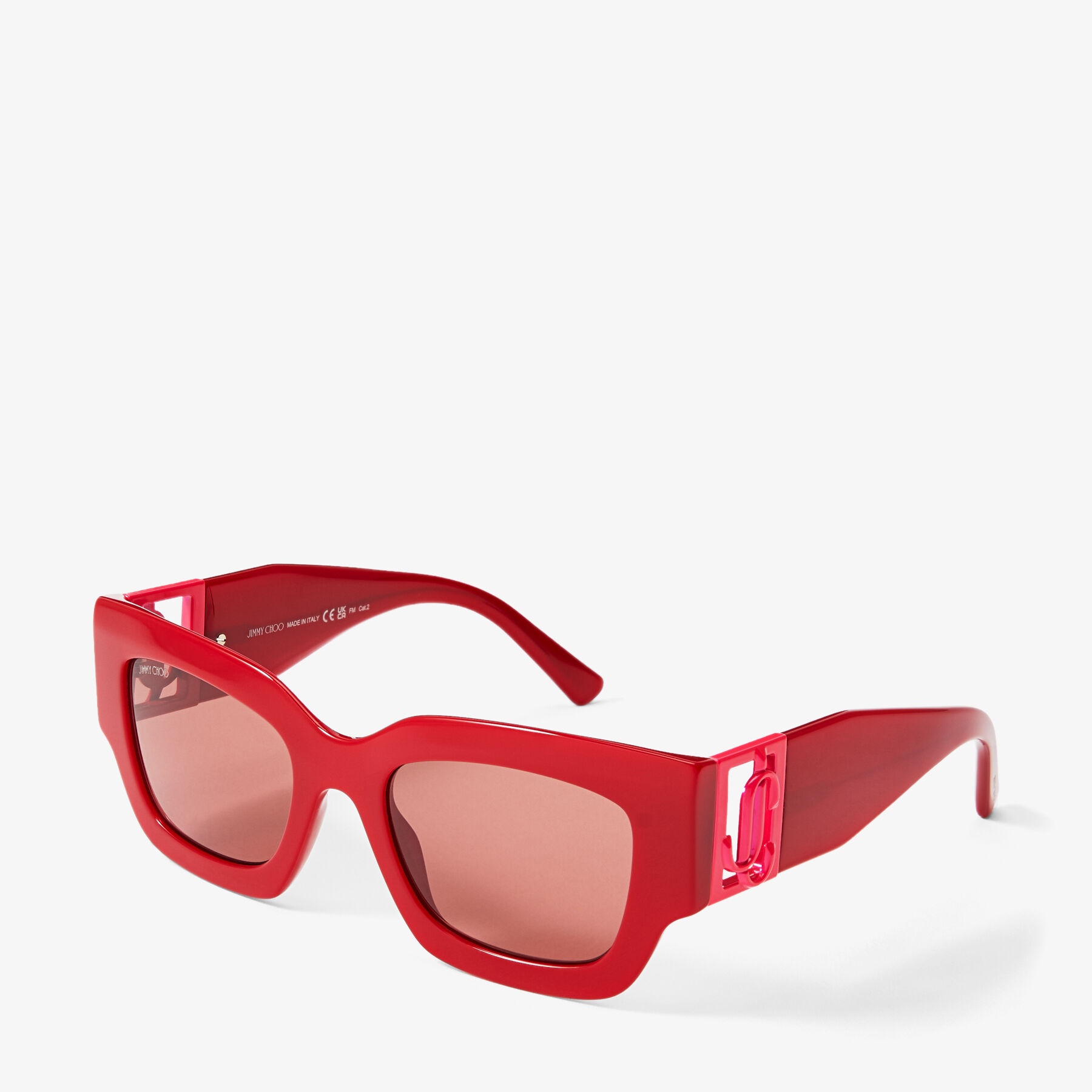 Nena
Burgundy Square Frame Sunglasses with JC Emblem - 3