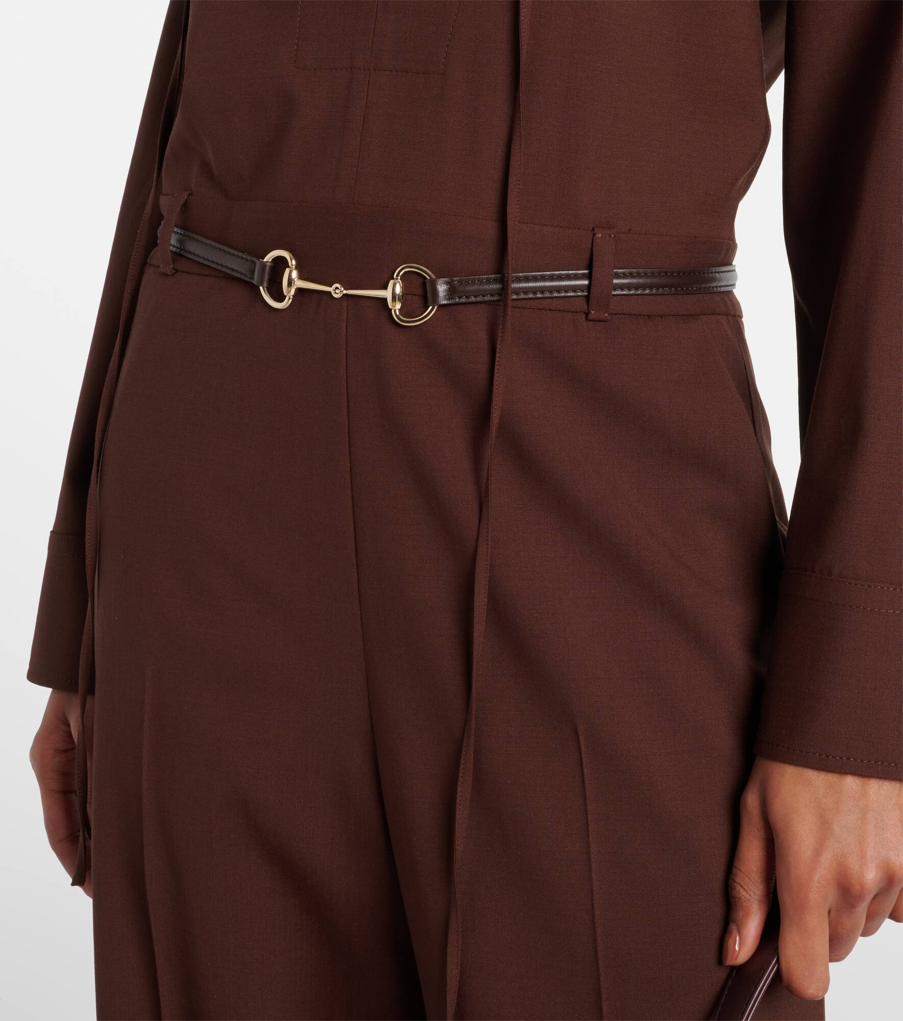 Horsebit wool-blend jumpsuit - 5