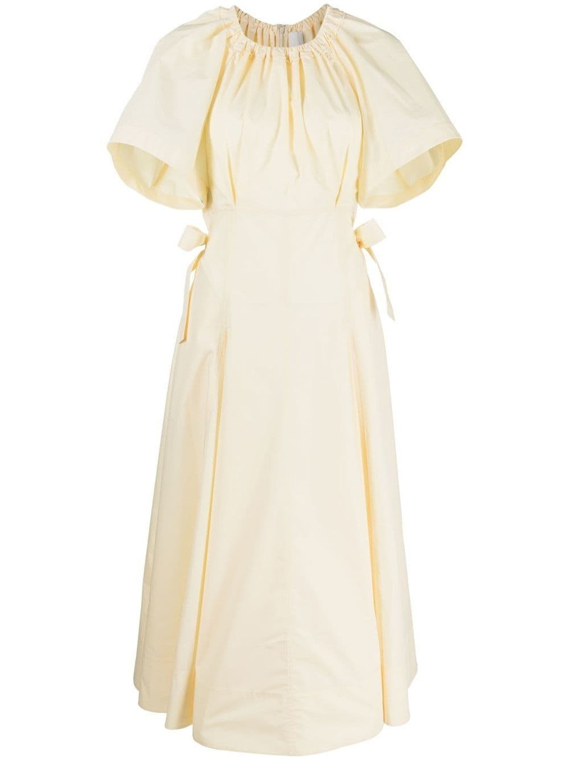 ruched short-sleeved midi dress 1