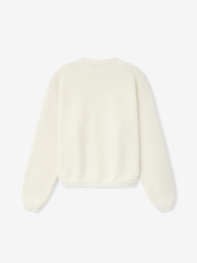 Double Knit Linen Wool Cotton Crewneck Sweater 5
