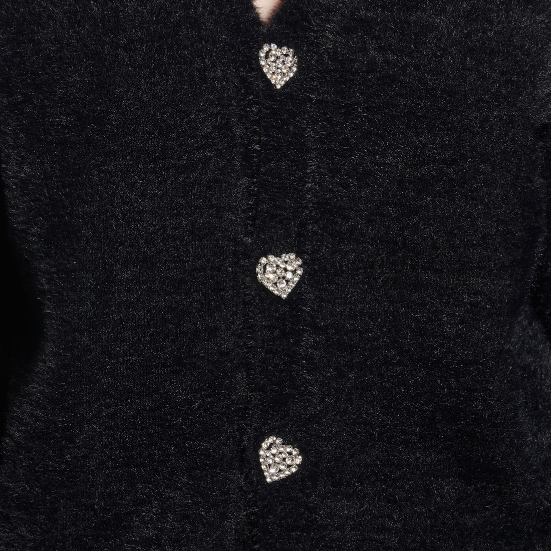 Women's Fluffy Cardigan in Black - 6