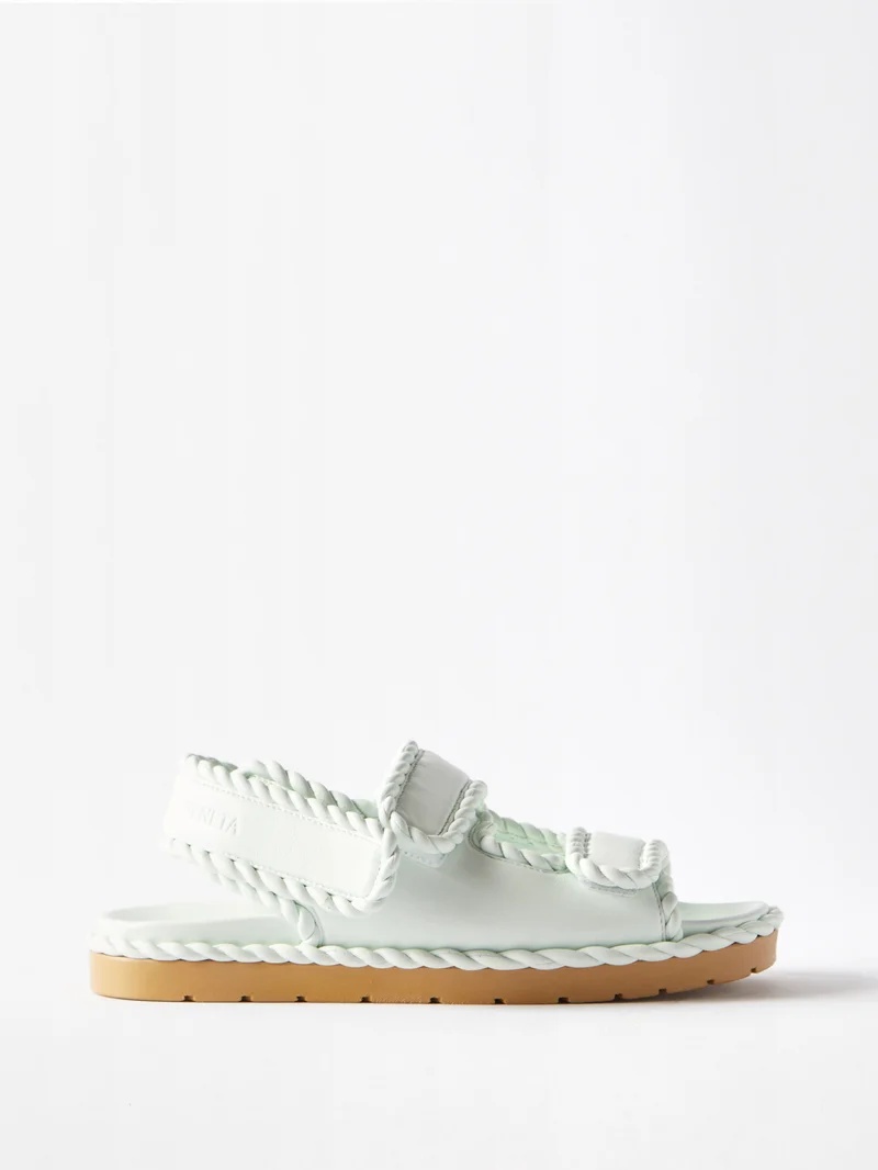 Bottega Veneta Jack braided-trim leather sandals matchesfashion