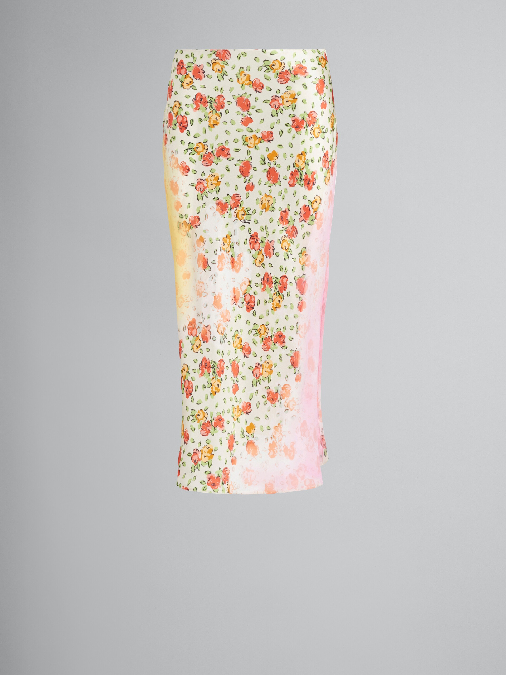 DAYBREAK SATIN PRINT MIDI SKIRT - 1