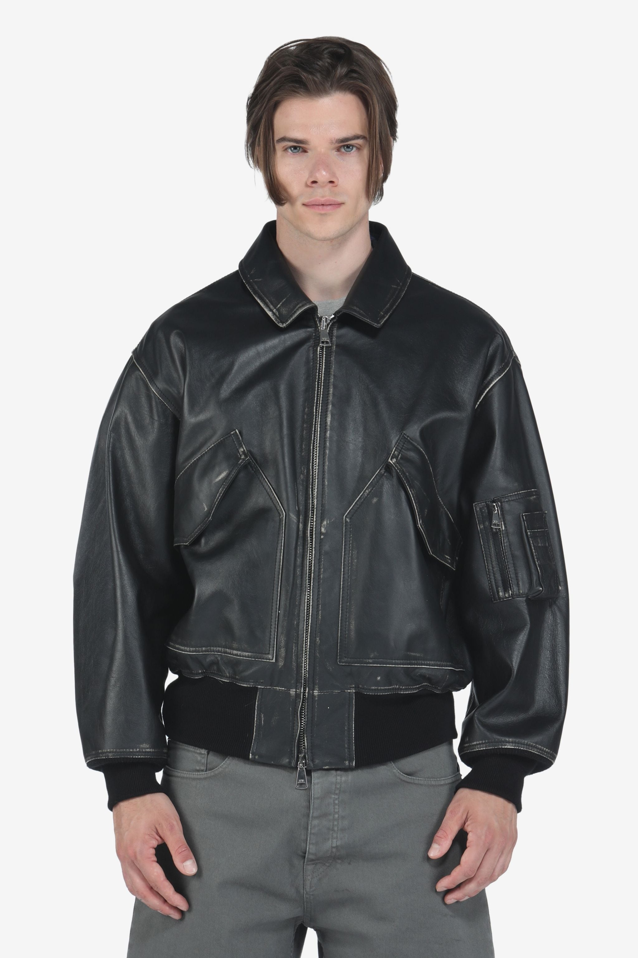 LEATHER BOMBER JACKET - 1