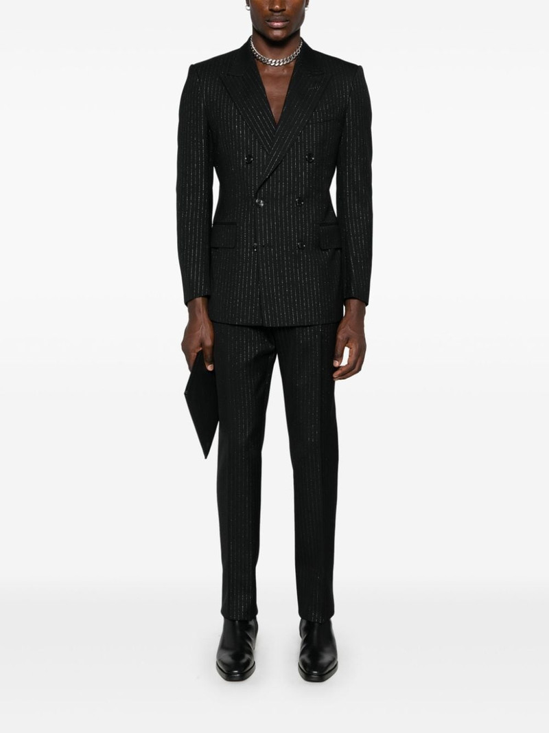 TOM FORD metallic-threading suit outlook