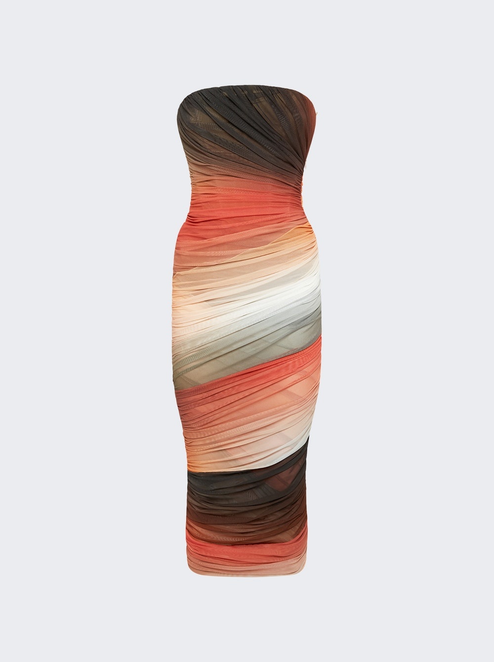 Midi Dress Brown And Orange - 1