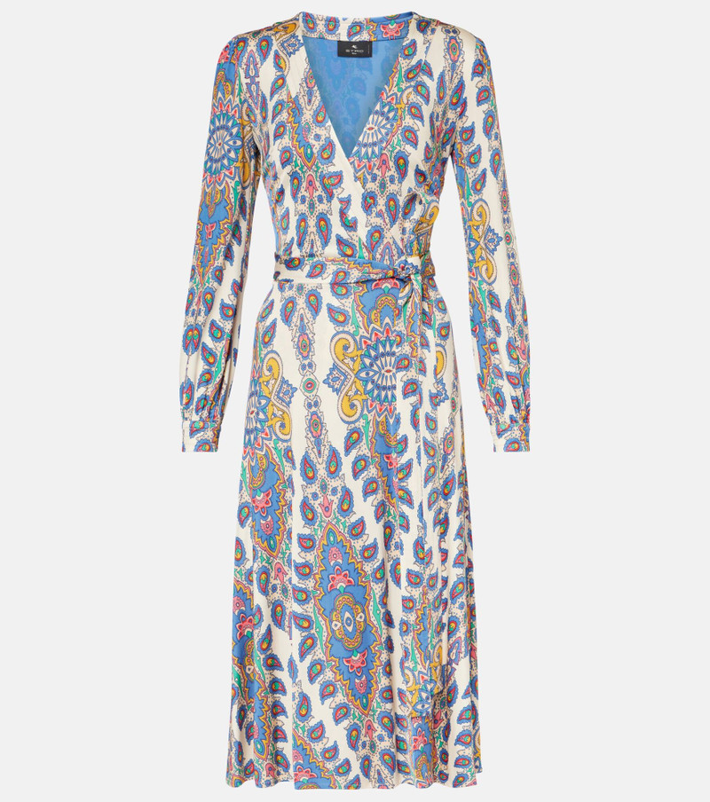 paisley-print 미디 드레스 - 1