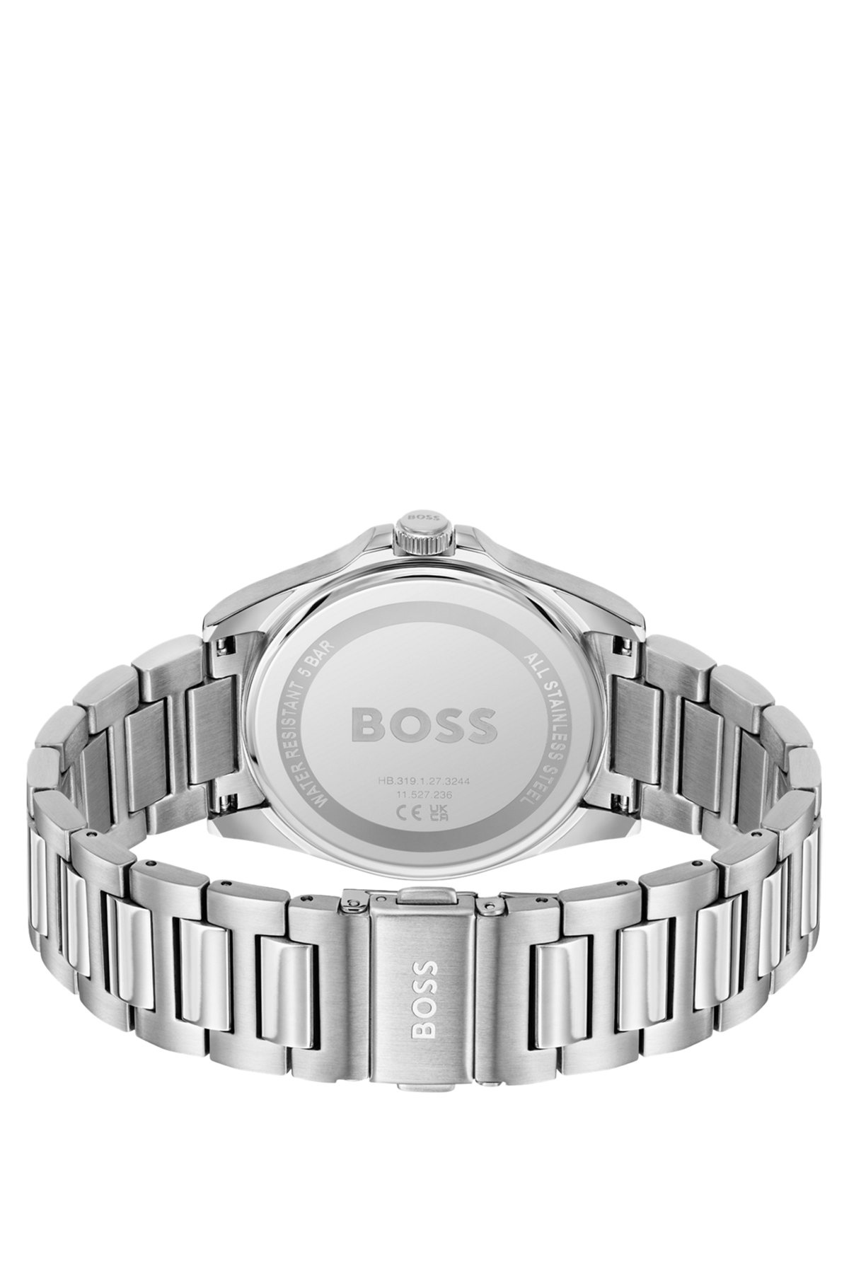 SILVER-TONE WATCH WITH GROOVED TURQUOISE DIAL - 3