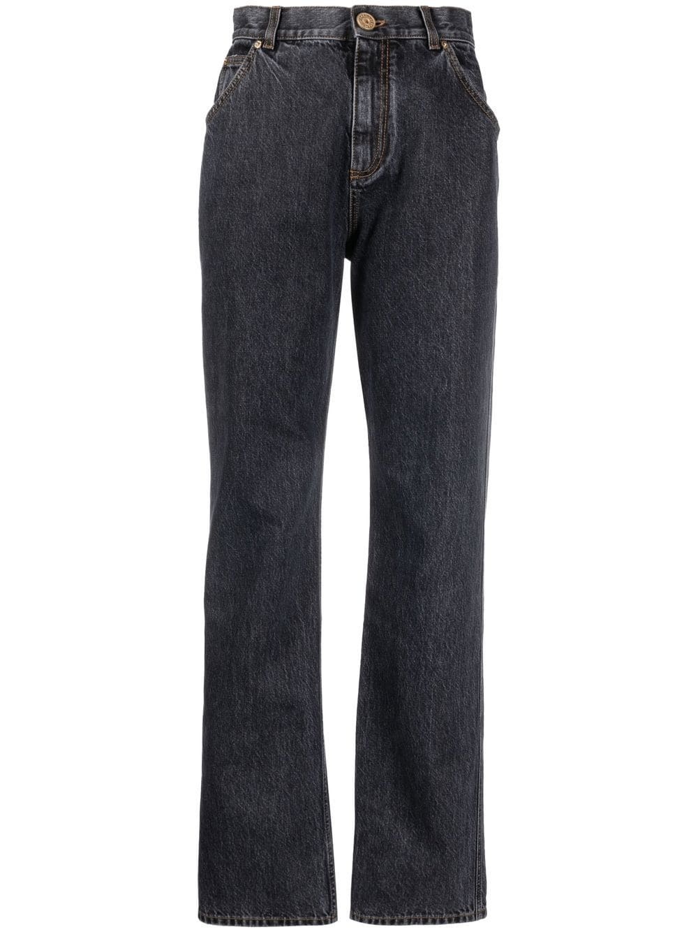 high-waisted straight-leg jeans - 1