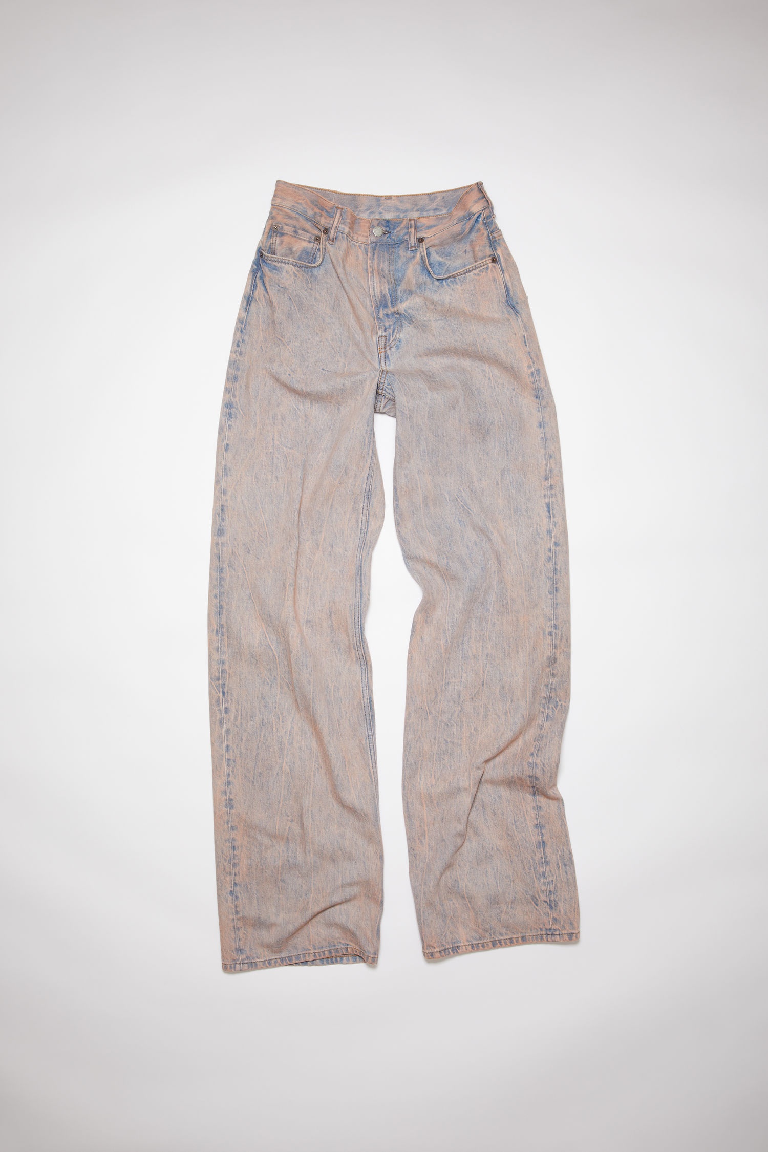 Loose bootcut jeans - Light blue/pink - 1