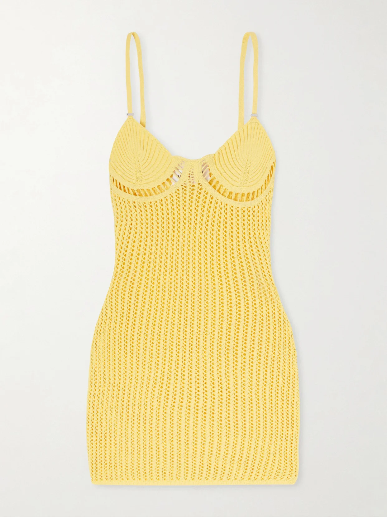 Crocheted Cotton-blend Mini Dress - 1